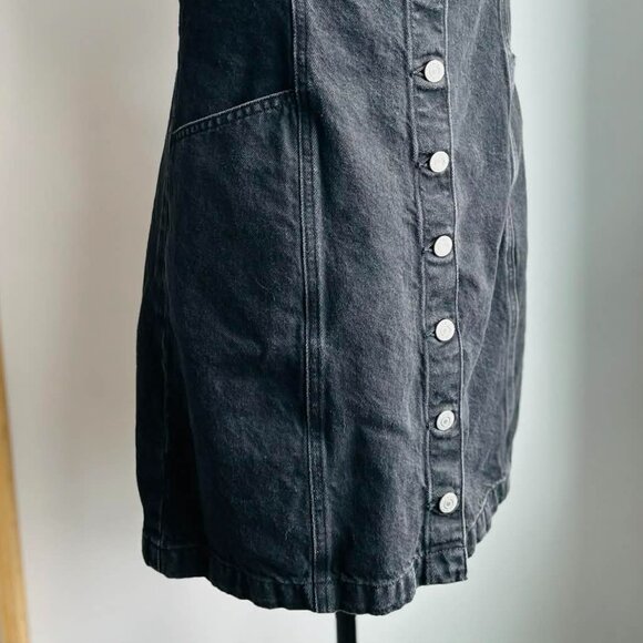 Levi’s Washed Black Denim Button-Front Short Dress with Pockets – US M - Picture 5 of 12
